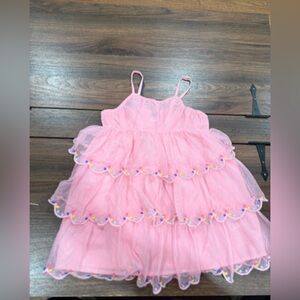 Old Navy Pink Tulle Dress with Colorful Trim